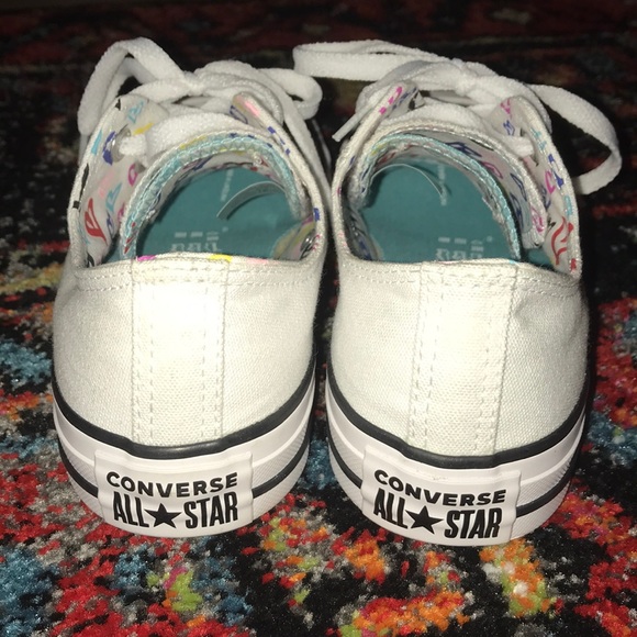 Womens Converse All Star Sz 7 Double Tongue Hearts - Picture 4 of 5